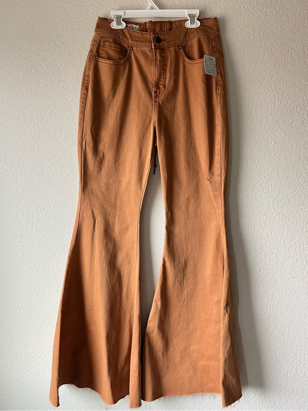 Free People Rust Brown Wide Leg Flare Jeans